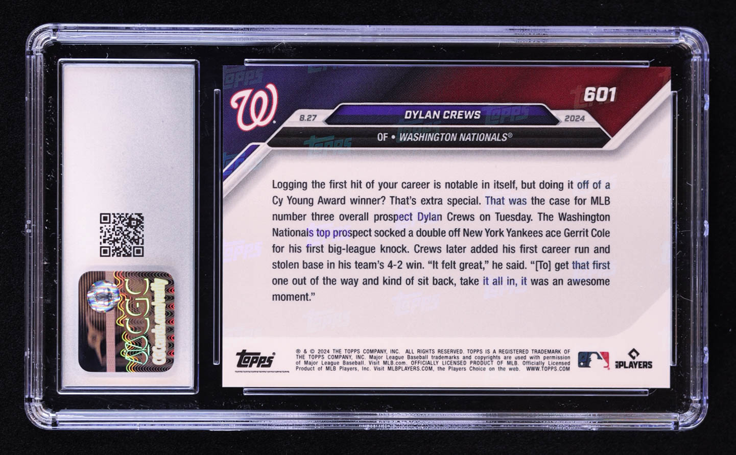 Dylan Crews 2024 Topps Now #601 RC (CGC 10) at PristineAuction.com Dylan Crews 2024 Topps Now #601 RC (CGC 10) at PristineAuction.com