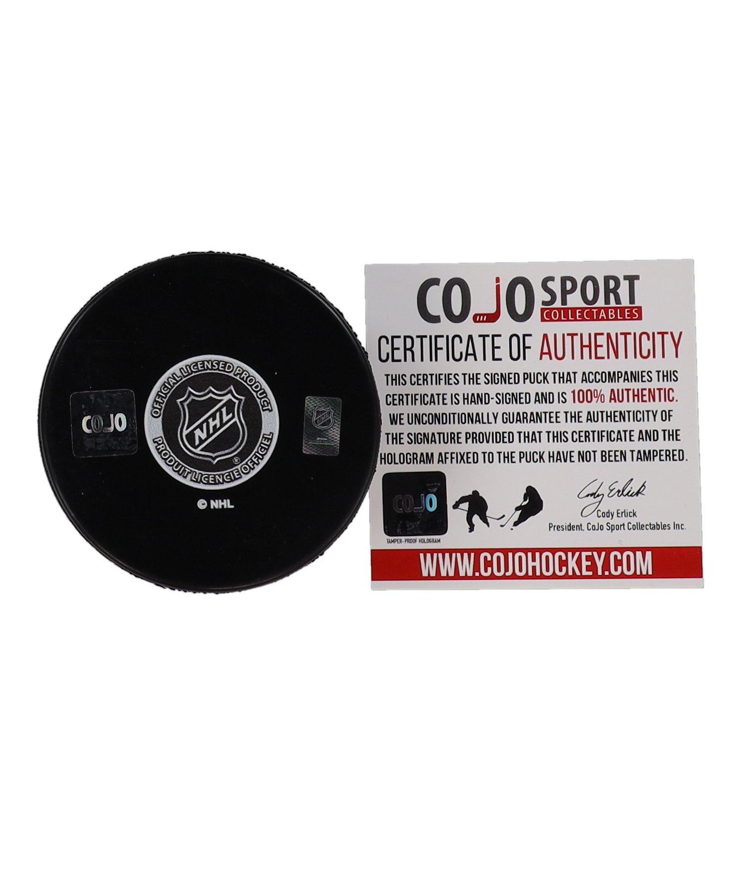 Al MacInnis Signed Flames Logo Hockey Puck (COJO) at PristineAuction.com Al MacInnis Signed Flames Logo Hockey Puck (COJO) at PristineAuction.com