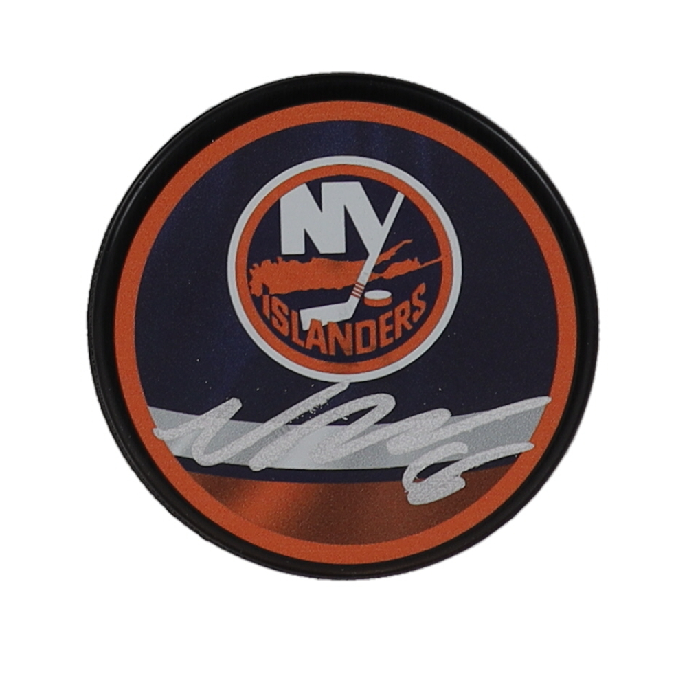 Noah Dobson Signed Islanders Logo Hockey Puck (COJO) at PristineAuction.com