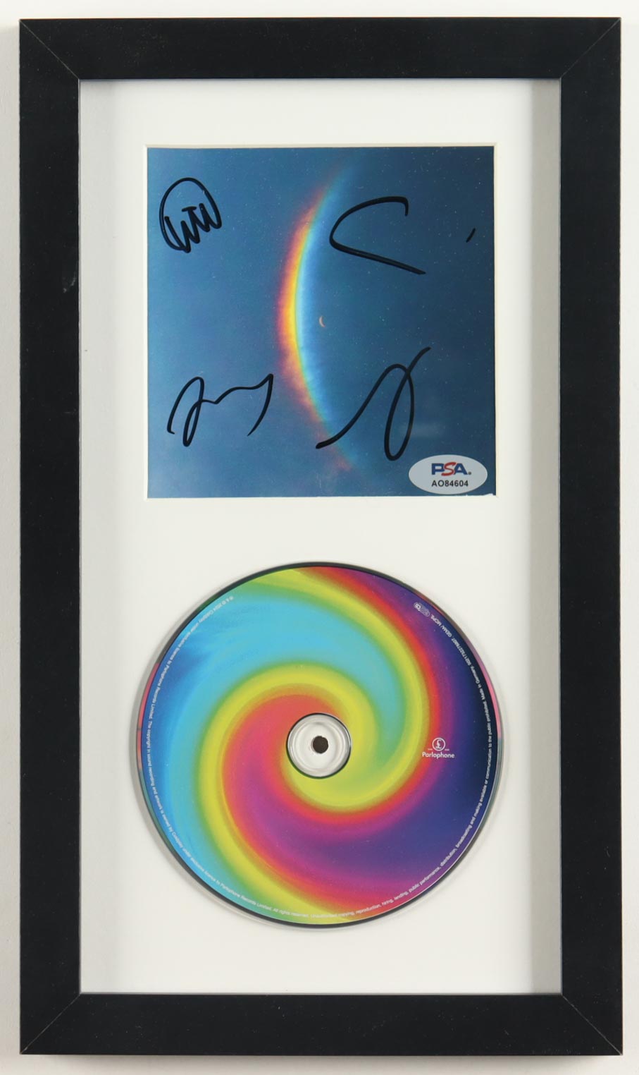 Coldplay "Moon Music" Custom Framed CD Album Insert Display Band-Signed By (4) With Chris Martin, Guy Berryman, Jonny Buckland & Will Champion (PSA) at PristineAuction.com Coldplay "Moon Music" Custom Framed CD Album Insert Display Band-Signed By (4) With Chris Martin, Guy Berryman, Jonny Buckland & Will Champion (PSA) at PristineAuction.com