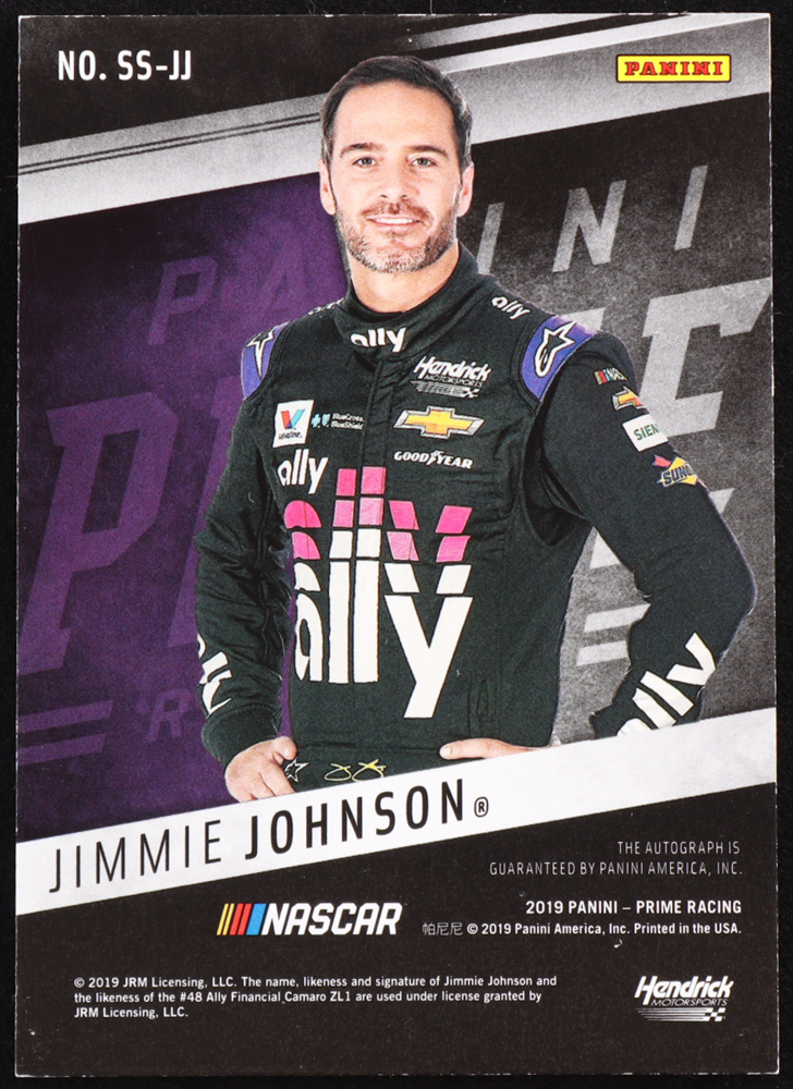 Jimmie Johnson 2019 Panini Prime Shadowbox Signatures Holo Gold #17 #8/10 at PristineAuction.com Jimmie Johnson 2019 Panini Prime Shadowbox Signatures Holo Gold #17 #8/10 at PristineAuction.com