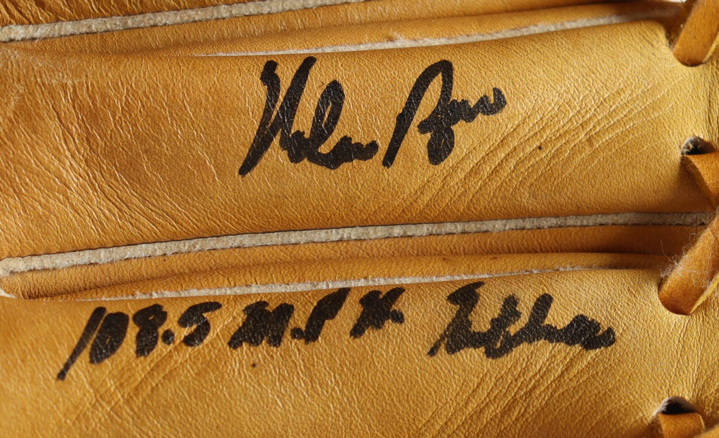 Nolan Ryan Signed Rawlings Glove Inscribed "108.5 M.P.H. Fastball" (PSA) at PristineAuction.com Nolan Ryan Signed Rawlings Glove Inscribed "108.5 M.P.H. Fastball" (PSA) at PristineAuction.com