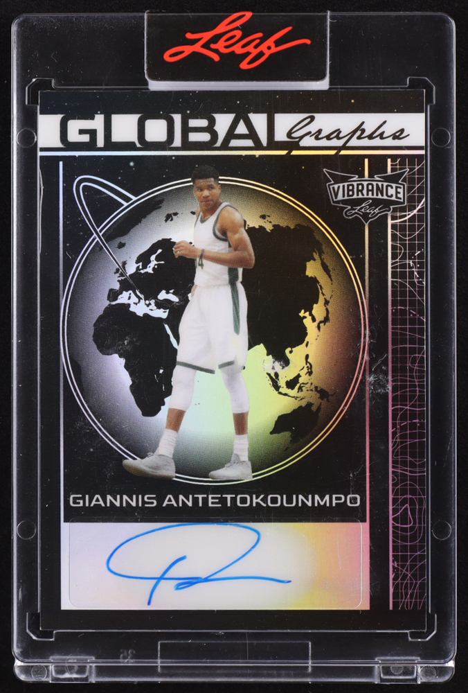 Giannis Antetokounmpo 2023 Leaf Vibrance Global Graphs Prismatic Black #GGGA1 #1/4 at PristineAuction.com Giannis Antetokounmpo 2023 Leaf Vibrance Global Graphs Prismatic Black #GGGA1 #1/4 at PristineAuction.com