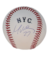 Mark Vientos Signed OML Mets City Connect Logo Baseball (Beckett) at PristineAuction.com