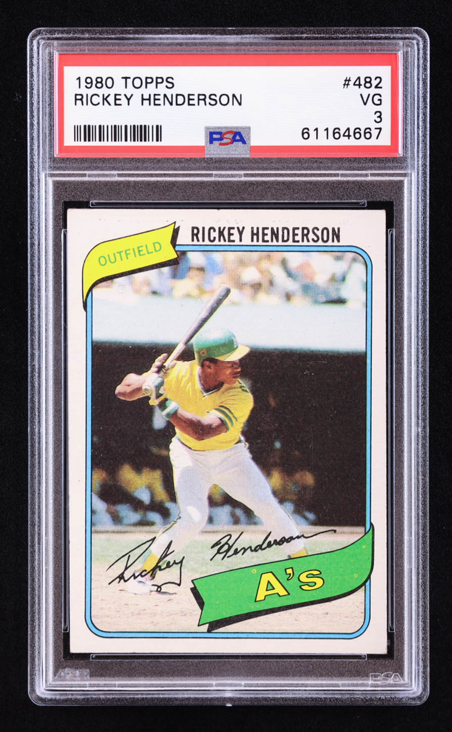 Rickey Henderson 1980 Topps #482 RC (PSA 3) at PristineAuction.com Rickey Henderson 1980 Topps #482 RC (PSA 3) at PristineAuction.com