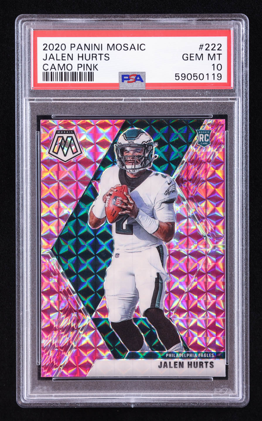 Jalen Hurts 2020 Panini Mosaic Mosaic Camo Pink #222 RC (PSA 10) at PristineAuction.com Jalen Hurts 2020 Panini Mosaic Mosaic Camo Pink #222 RC (PSA 10) at PristineAuction.com