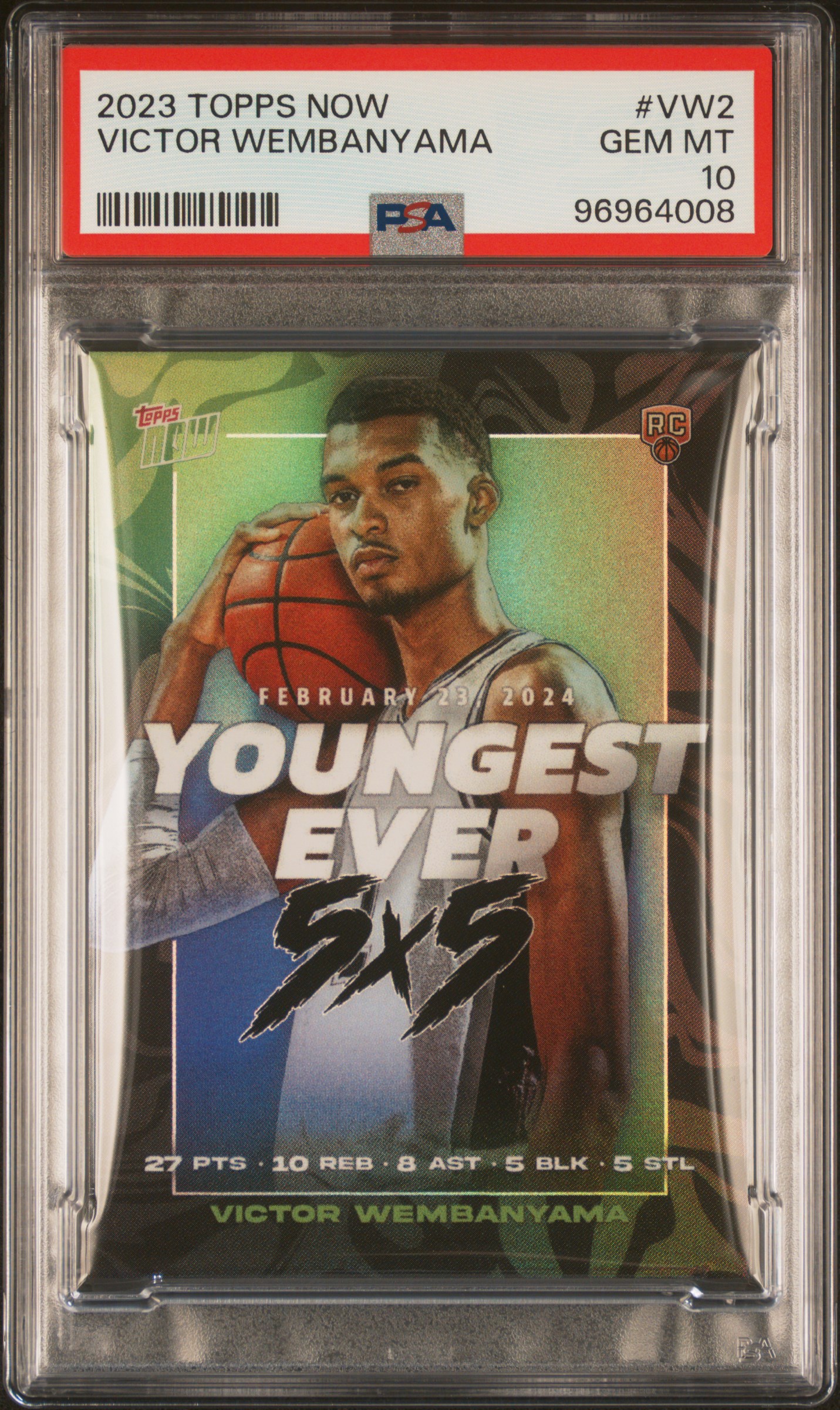 Victor Wembanyama 2023-24 Topps Now Victor Wembanyama #VW2 RC (PSA 10) at PristineAuction.com Victor Wembanyama 2023-24 Topps Now Victor Wembanyama #VW2 RC (PSA 10) at PristineAuction.com