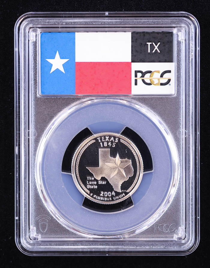 2004-S U.S. State Quarter Series, Texas - 90% Silver Deep Cameo Proof (PCGS PF69DCAM) at PristineAuction.com 2004-S U.S. State Quarter Series, Texas - 90% Silver Deep Cameo Proof (PCGS PF69DCAM) at PristineAuction.com