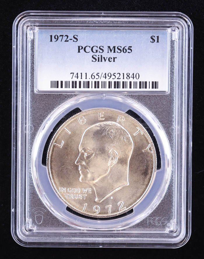 1972-S Eisenhower Silver Dollar (PCGS MS65) at PristineAuction.com 1972-S Eisenhower Silver Dollar (PCGS MS65) at PristineAuction.com