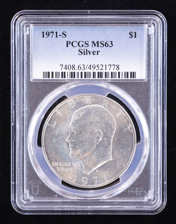 1971-S Eisenhower Silver Dollar (PCGS MS63) at PristineAuction.com 1971-S Eisenhower Silver Dollar (PCGS MS63) at PristineAuction.com