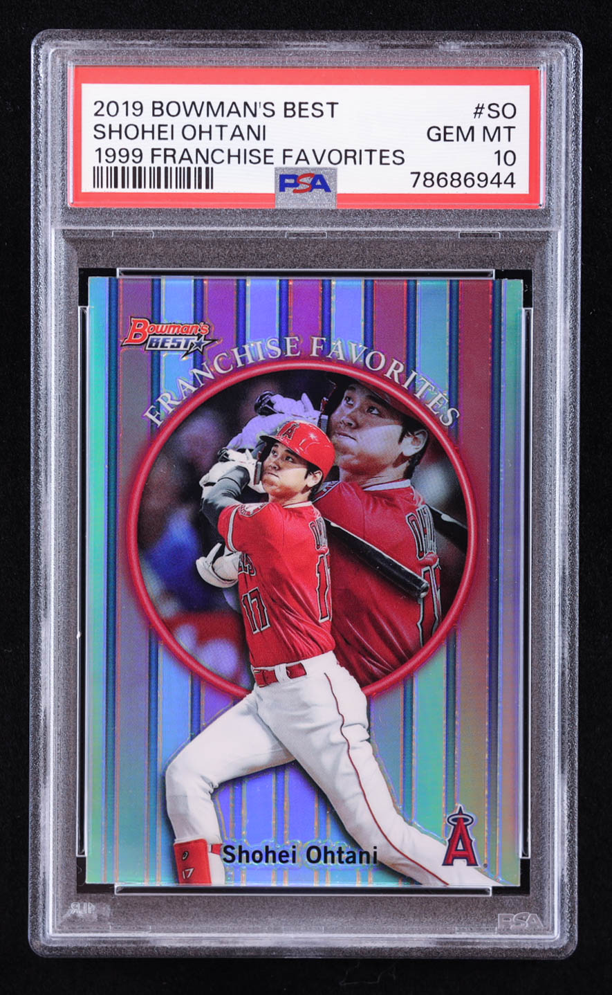 Shohei Ohtani 2019 Bowman's Best '99 Franchise Favorites Refractors #99FFSO (PSA 10) at PristineAuction.com Shohei Ohtani 2019 Bowman's Best '99 Franchise Favorites Refractors #99FFSO (PSA 10) at PristineAuction.com