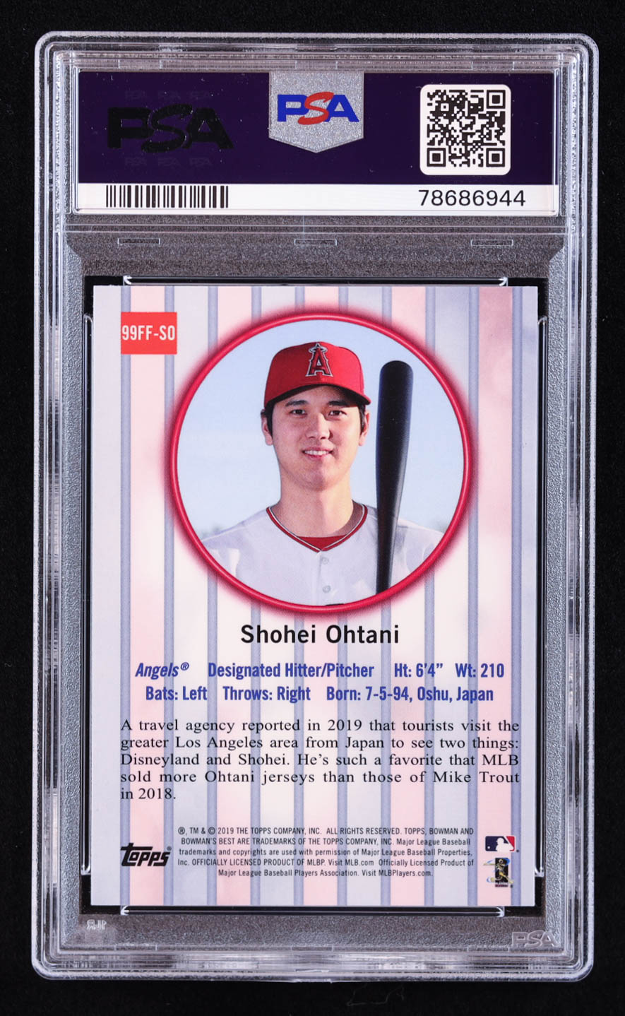 Shohei Ohtani 2019 Bowman's Best '99 Franchise Favorites Refractors #99FFSO (PSA 10) at PristineAuction.com Shohei Ohtani 2019 Bowman's Best '99 Franchise Favorites Refractors #99FFSO (PSA 10) at PristineAuction.com