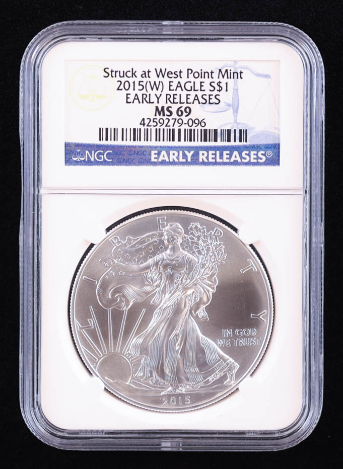 2015-(W) American Silver Eagle, Early Releases - Struck at West Point Mint (NGC MS69) at PristineAuction.com 2015-(W) American Silver Eagle, Early Releases - Struck at West Point Mint (NGC MS69) at PristineAuction.com
