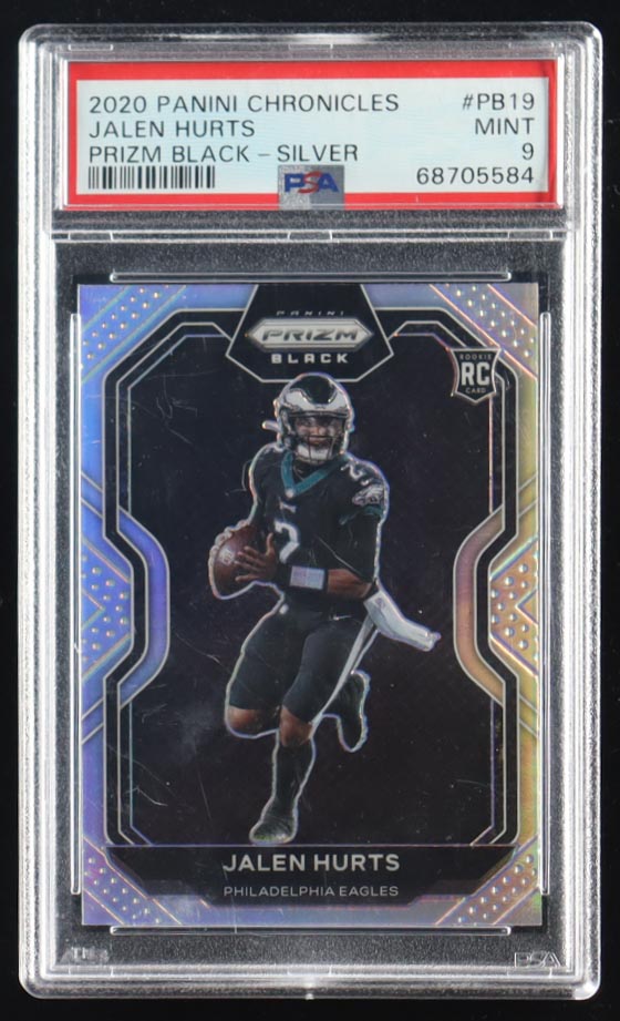 Jalen Hurts 2020 Panini Prizm Black Silver #19 RC (PSA 9) at PristineAuction.com Jalen Hurts 2020 Panini Prizm Black Silver #19 RC (PSA 9) at PristineAuction.com