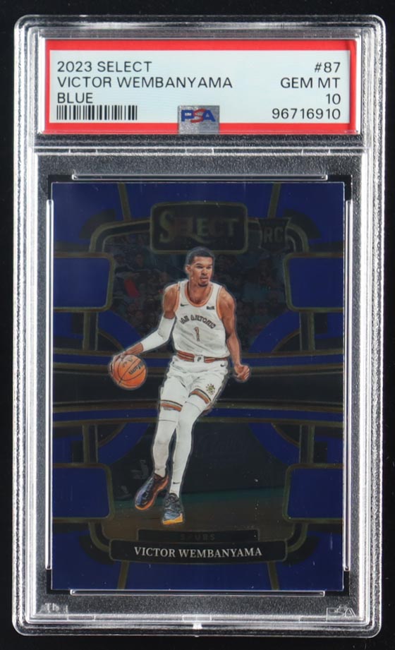 Victor Wembanyama 2023-24 Select Blue #87 RC (PSA 10) at PristineAuction.com Victor Wembanyama 2023-24 Select Blue #87 RC (PSA 10) at PristineAuction.com