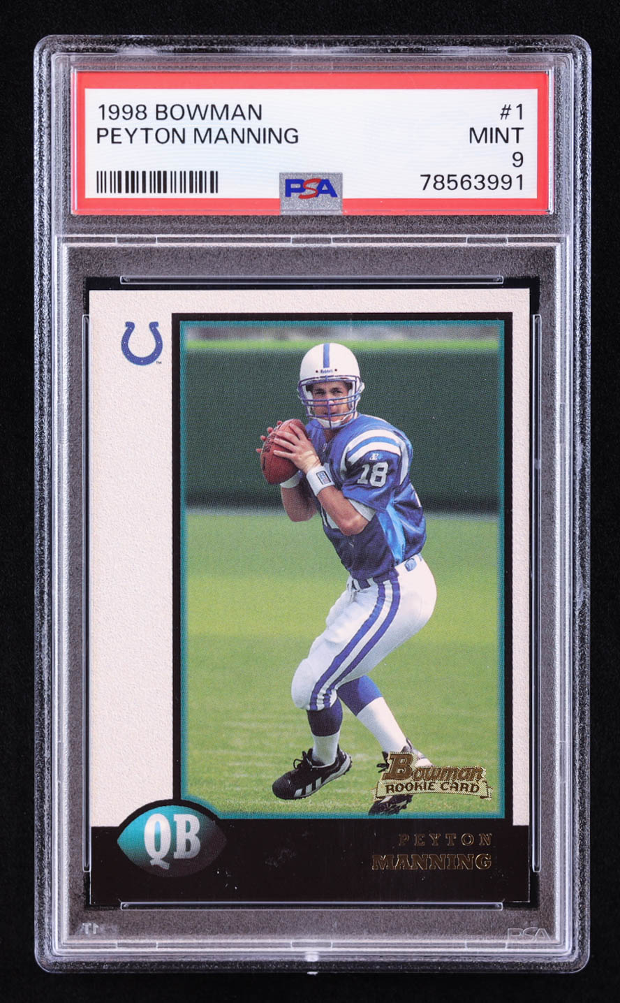 Peyton Manning 1998 Bowman #1 RC (PSA 9) at PristineAuction.com Peyton Manning 1998 Bowman #1 RC (PSA 9) at PristineAuction.com