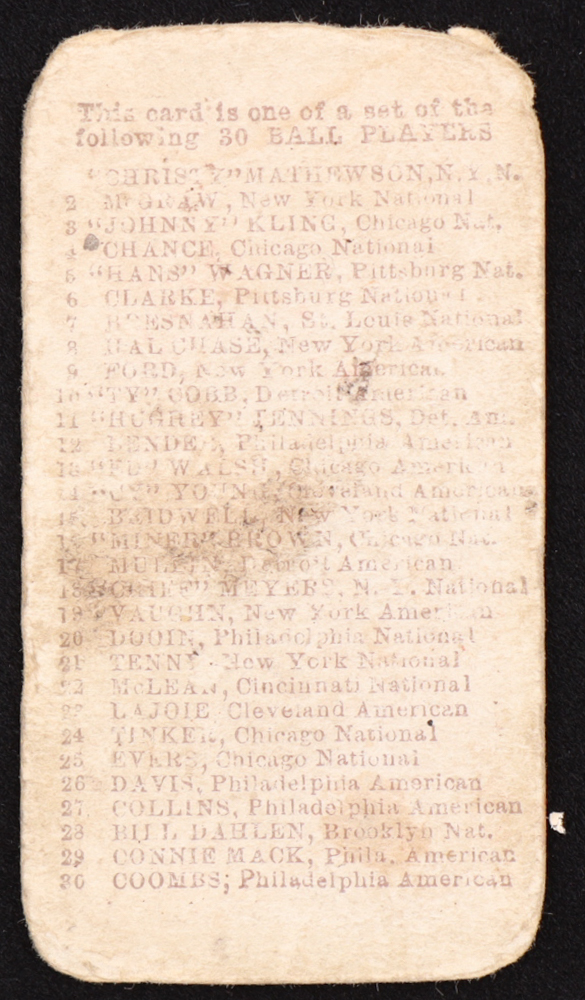 Hughey Jennings 1910 E98 Set of 30 #16 at PristineAuction.com Hughey Jennings 1910 E98 Set of 30 #16 at PristineAuction.com
