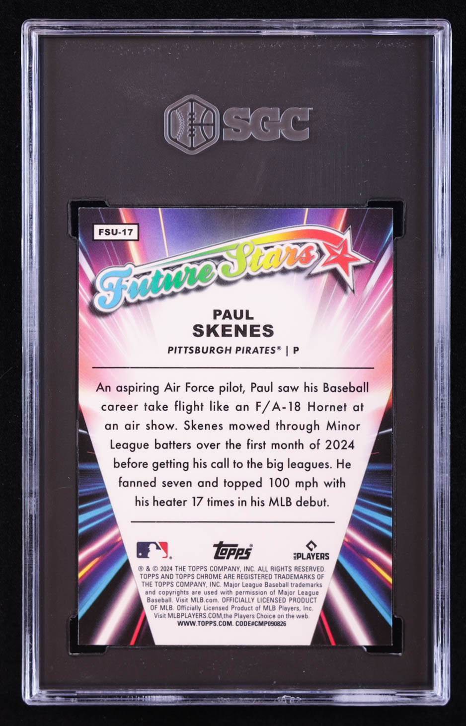 Paul Skenes 2024 Topps Chrome Future Stars Refractors #FSU17 RC (SGC 9.5) at PristineAuction.com Paul Skenes 2024 Topps Chrome Future Stars Refractors #FSU17 RC (SGC 9.5) at PristineAuction.com