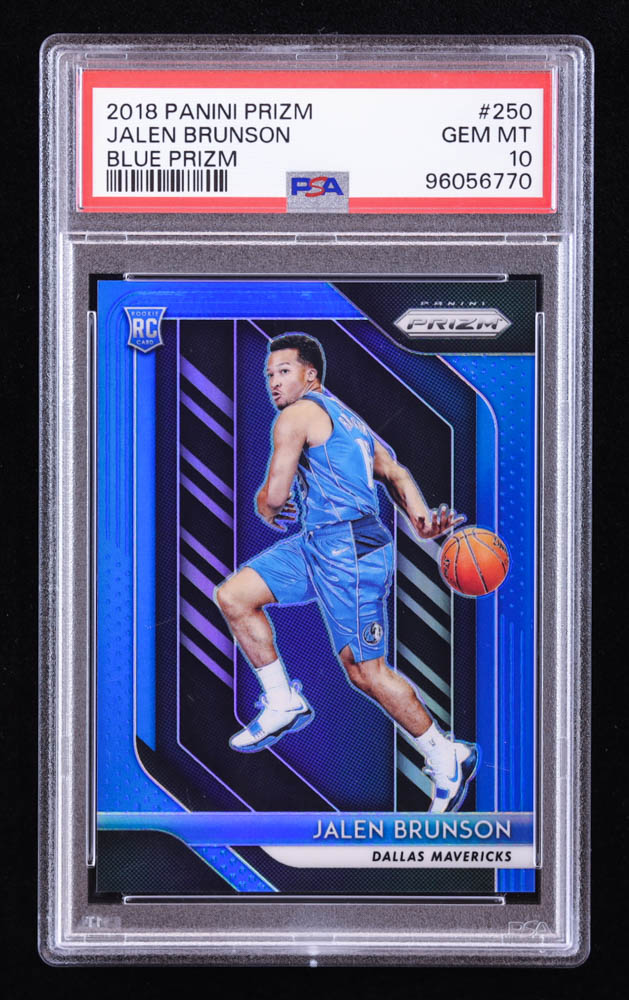 Jalen Brunson 2018-19 Panini Prizm Prizms Blue #250 RC #18/199 (PSA 10) at PristineAuction.com Jalen Brunson 2018-19 Panini Prizm Prizms Blue #250 RC #18/199 (PSA 10) at PristineAuction.com