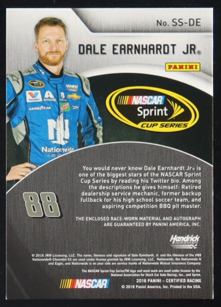 Dale Earnhardt Jr. 2016 Panini Certified Signature Swatches Mirror Red #SSDE #01/35 at PristineAuction.com Dale Earnhardt Jr. 2016 Panini Certified Signature Swatches Mirror Red #SSDE #01/35 at PristineAuction.com