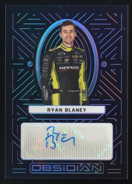 Ryan Blaney 2023 Panini Chronicles Obsidian Autographs Electric Etch Purple #RB #42/49 at PristineAuction.com Ryan Blaney 2023 Panini Chronicles Obsidian Autographs Electric Etch Purple #RB #42/49 at PristineAuction.com