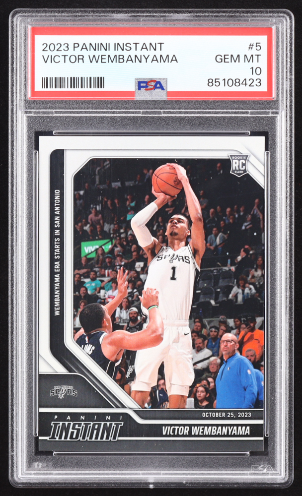 Victor Wembanyama 2023-24 Panini Instant #5 RC (PSA 10) at PristineAuction.com Victor Wembanyama 2023-24 Panini Instant #5 RC (PSA 10) at PristineAuction.com
