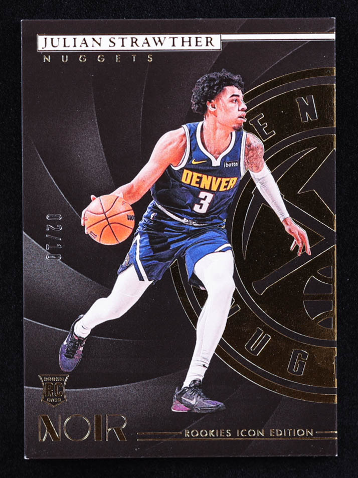 Julian Strawther 2023-24 Panini Noir Gold #197 RC #02/10 at PristineAuction.com Julian Strawther 2023-24 Panini Noir Gold #197 RC #02/10 at PristineAuction.com