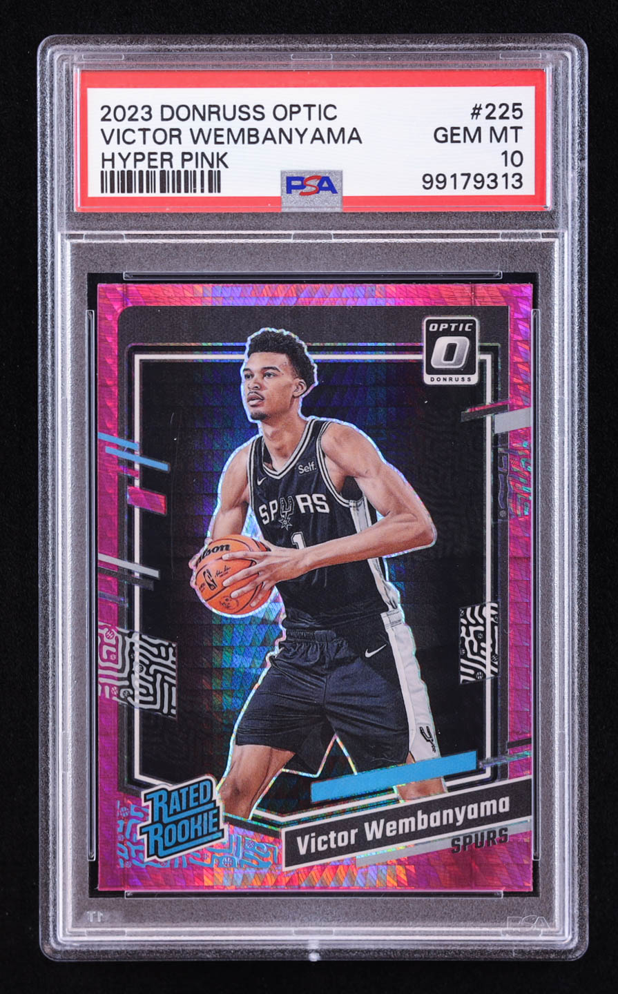 Victor Wembanyama 2023-24 Donruss Optic Hyper Pink #225 RR RC (PSA 10) at PristineAuction.com Victor Wembanyama 2023-24 Donruss Optic Hyper Pink #225 RR RC (PSA 10) at PristineAuction.com