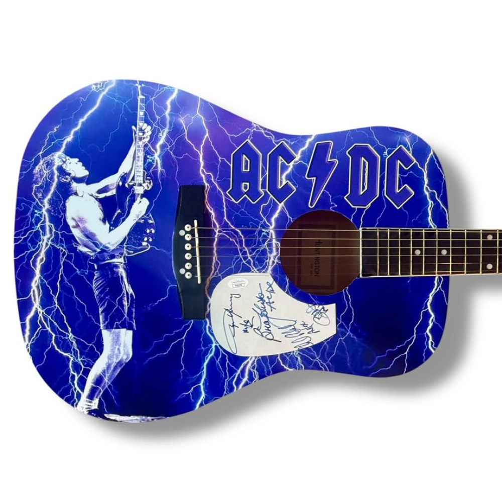 AC/DC Signed Custom Stratocaster Style Guitar with Angus Young, Brian ...