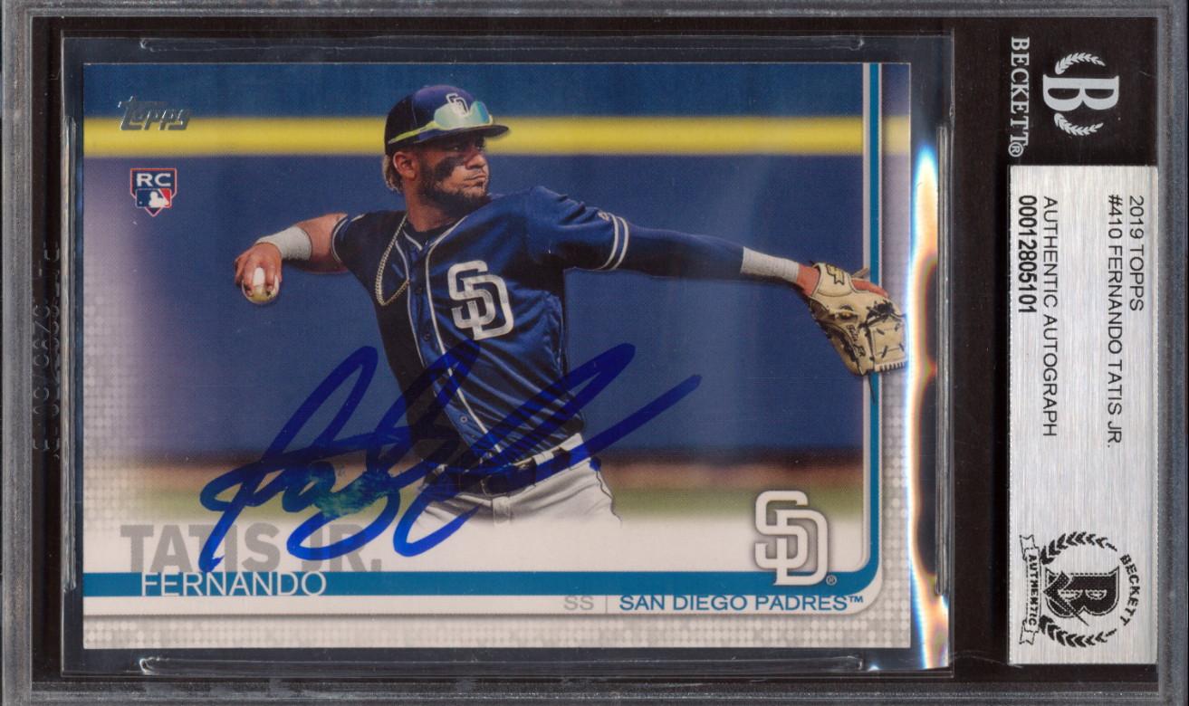 Fernando Tatis Jr. Signed 2019 Topps #410 RC (BGS) at PristineAuction.com Fernando Tatis Jr. Signed 2019 Topps #410 RC (BGS) at PristineAuction.com