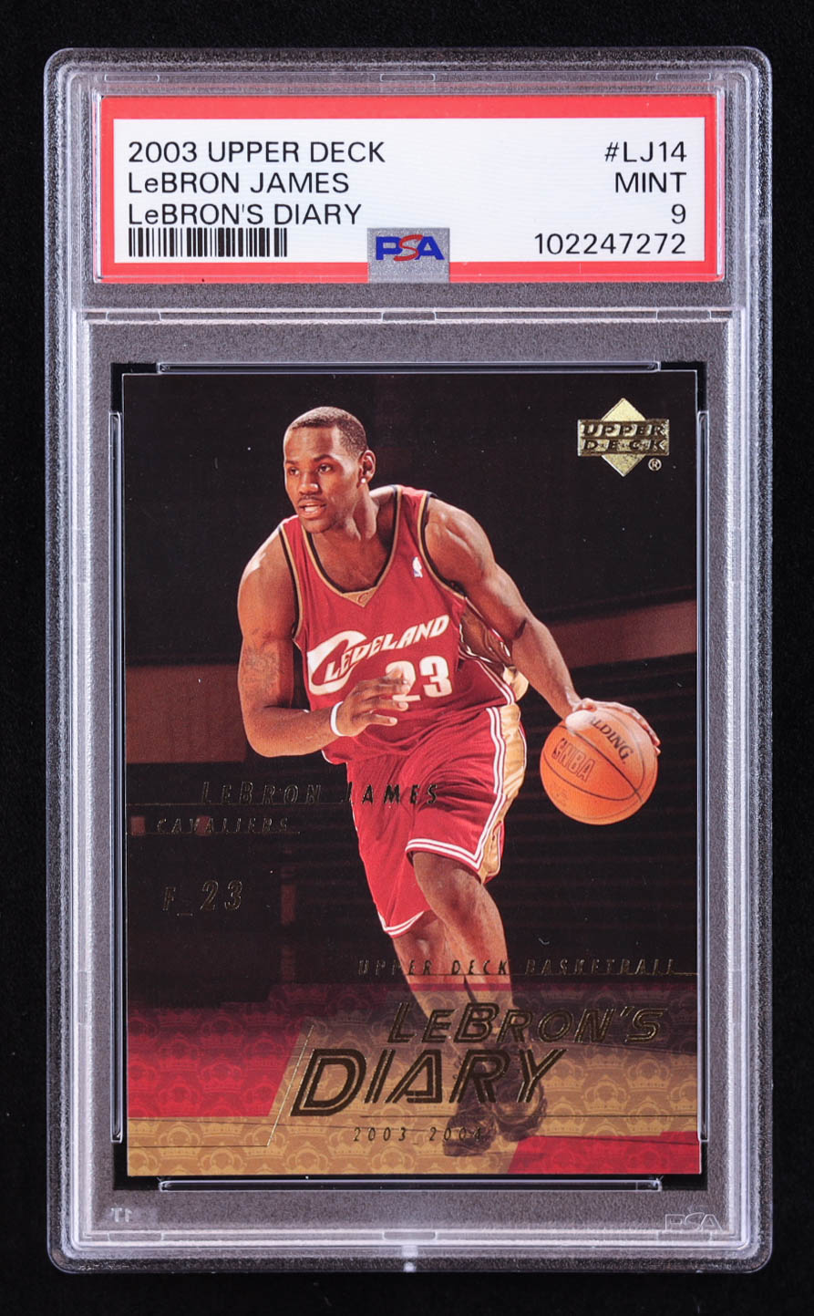 LeBron James 2003-04 Upper Deck LeBron's Diary #LJ14 RC (PSA 9) at PristineAuction.com LeBron James 2003-04 Upper Deck LeBron's Diary #LJ14 RC (PSA 9) at PristineAuction.com