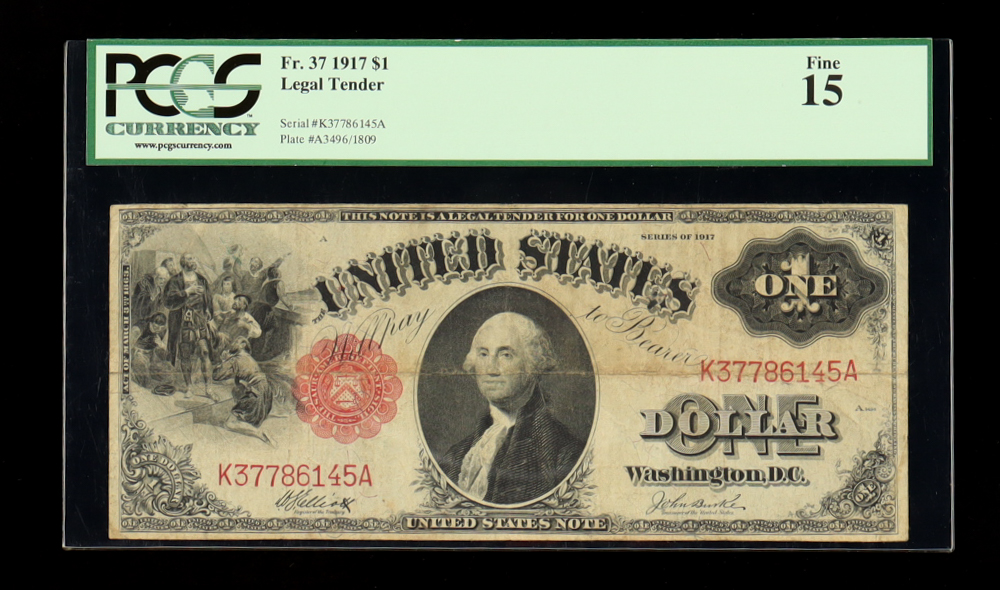 1917 United States Legal Tender $1 One Dollar Bank Note (PCGS 15) at PristineAuction.com 1917 United States Legal Tender $1 One Dollar Bank Note (PCGS 15) at PristineAuction.com