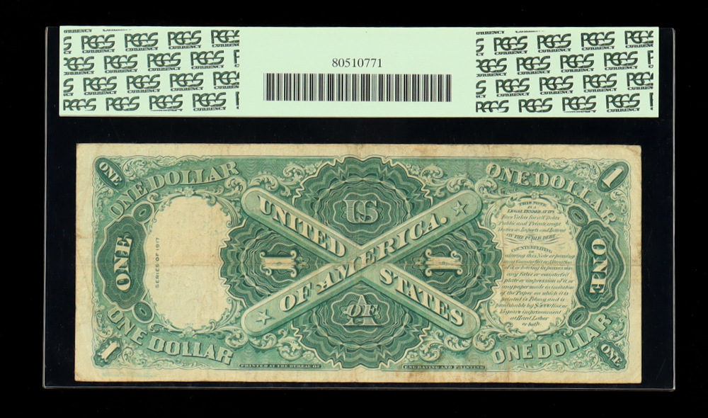 1917 United States Legal Tender $1 One Dollar Bank Note (PCGS 15) at PristineAuction.com 1917 United States Legal Tender $1 One Dollar Bank Note (PCGS 15) at PristineAuction.com