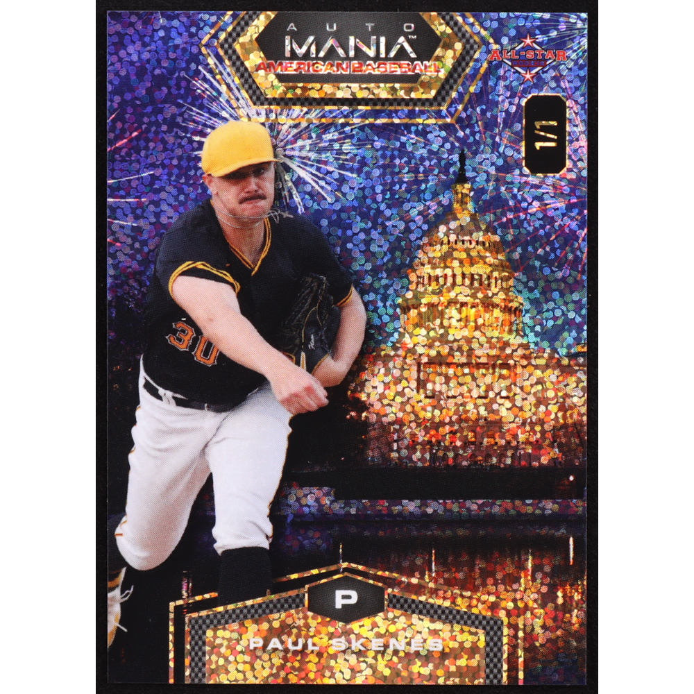 Paul Skenes 2024 Wild Card Auto Mania Hexagon Capital Blue Sparkles #AMAHPS2 RC #1/1 at PristineAuction.com