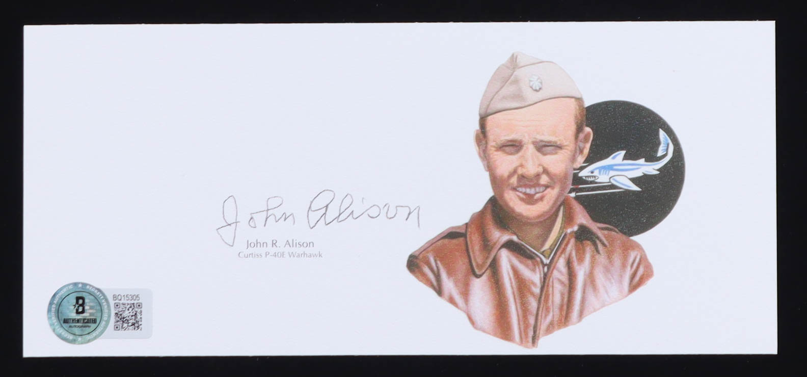 John R. Alison Signed 3.25x7.5 Cut with Portrait (Beckett) at PristineAuction.com John R. Alison Signed 3.25x7.5 Cut with Portrait (Beckett) at PristineAuction.com