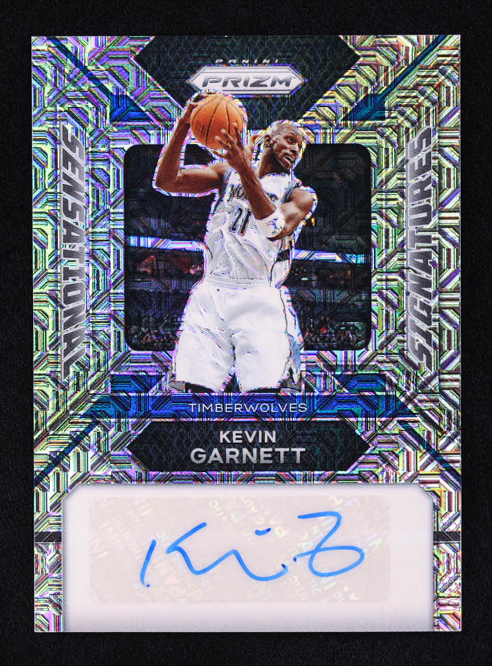 Kevin Garnett 2023-24 Panini Prizm Sensational Signatures Prizms Mojo #59 #25/25 at PristineAuction.com Kevin Garnett 2023-24 Panini Prizm Sensational Signatures Prizms Mojo #59 #25/25 at PristineAuction.com