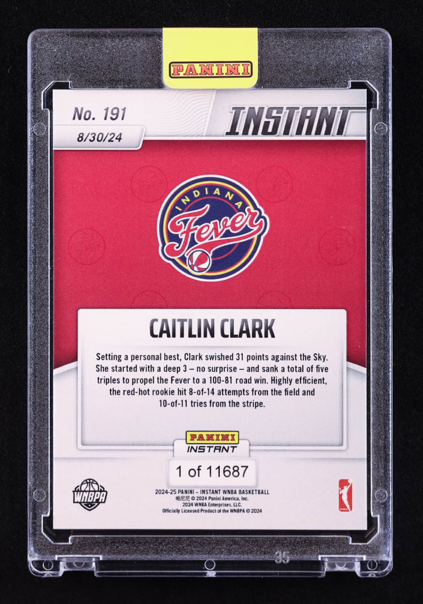 Caitlin Clark 2024 Panini Instant WNBA #191 RC at PristineAuction.com Caitlin Clark 2024 Panini Instant WNBA #191 RC at PristineAuction.com