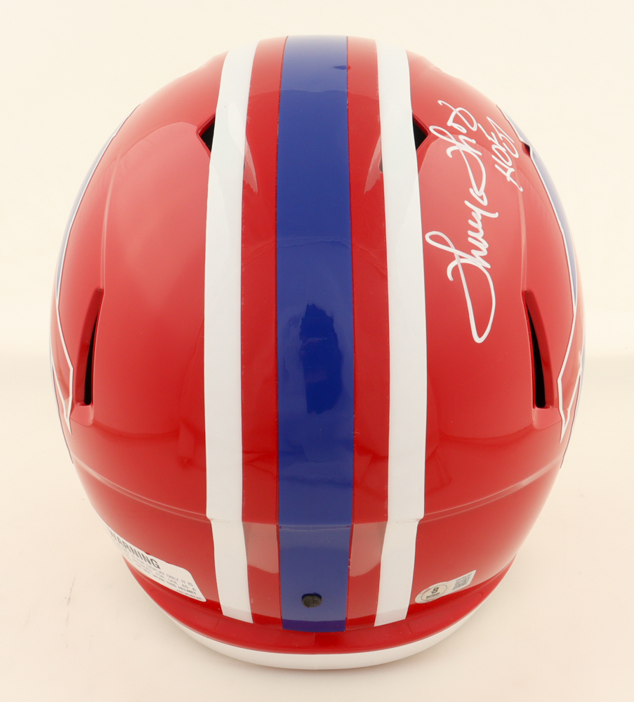 Thurman Thomas Signed Bills Full-Size Speed Helmet Inscribed "HOF 07" (Beckett) at PristineAuction.com Thurman Thomas Signed Bills Full-Size Speed Helmet Inscribed "HOF 07" (Beckett) at PristineAuction.com