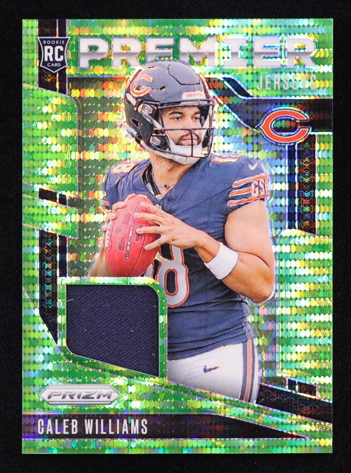 Caleb Williams 2024 Panini Prizm Premier Jerseys Neon Green Pulsar #1 RC at PristineAuction.com Caleb Williams 2024 Panini Prizm Premier Jerseys Neon Green Pulsar #1 RC at PristineAuction.com