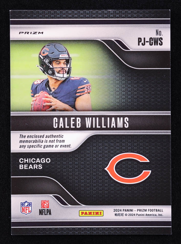Caleb Williams 2024 Panini Prizm Premier Jerseys Neon Green Pulsar #1 RC at PristineAuction.com Caleb Williams 2024 Panini Prizm Premier Jerseys Neon Green Pulsar #1 RC at PristineAuction.com