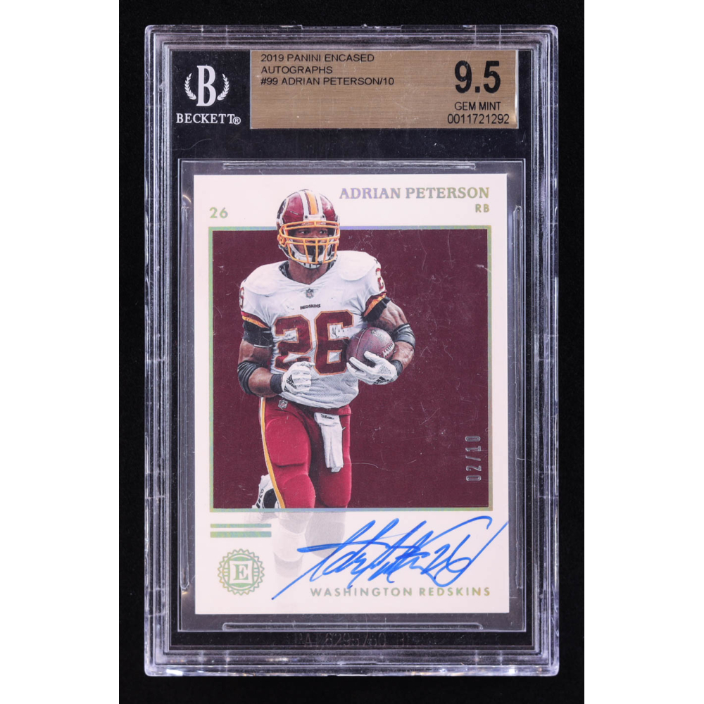 Adrian Peterson 2019 Panini Encased Autographs #99 #02/10 (BGS 9.5 ...