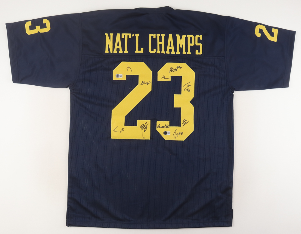 2023 National Champions Jersey Team-Signed by (10) with Tommy Doman, Ja'Den Mcburrows, Greg Crippen, Zeke Berry (Beckett) at PristineAuction.com 2023 National Champions Jersey Team-Signed by (10) with Tommy Doman, Ja'Den Mcburrows, Greg Crippen, Zeke Berry (Beckett) at PristineAuction.com