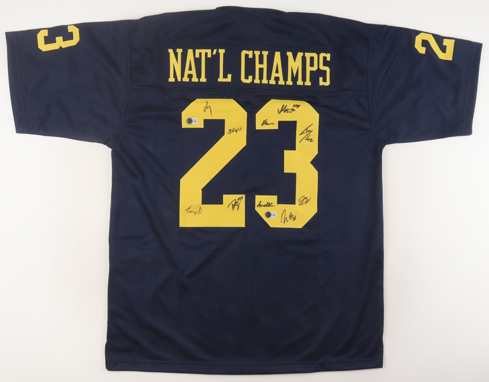 2023 National Champions Jersey Team-Signed by (10) with Tommy Doman, Ja'Den Mcburrows, Greg Crippen, Zeke Berry (Beckett) at PristineAuction.com 2023 National Champions Jersey Team-Signed by (10) with Tommy Doman, Ja'Den Mcburrows, Greg Crippen, Zeke Berry (Beckett) at PristineAuction.com