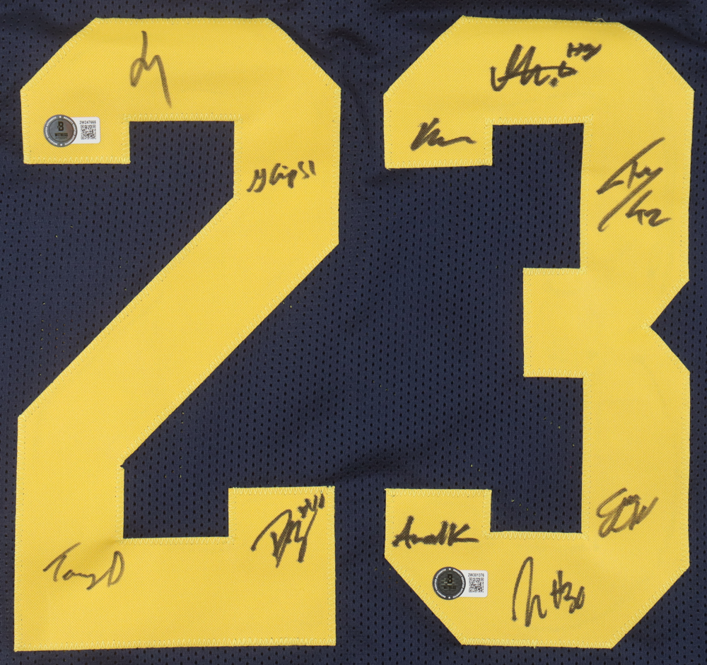 2023 National Champions Jersey Team-Signed by (10) with Tommy Doman, Ja'Den Mcburrows, Greg Crippen, Zeke Berry (Beckett) at PristineAuction.com 2023 National Champions Jersey Team-Signed by (10) with Tommy Doman, Ja'Den Mcburrows, Greg Crippen, Zeke Berry (Beckett) at PristineAuction.com