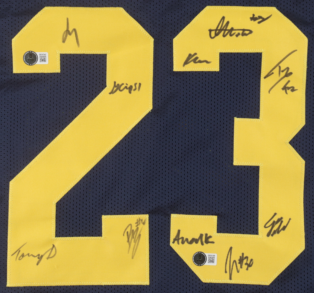 2023 National Champions Jersey Team-Signed by (10) with Tommy Doman, Ja'Den Mcburrows, Greg Crippen, Zeke Berry (Beckett) at PristineAuction.com 2023 National Champions Jersey Team-Signed by (10) with Tommy Doman, Ja'Den Mcburrows, Greg Crippen, Zeke Berry (Beckett) at PristineAuction.com