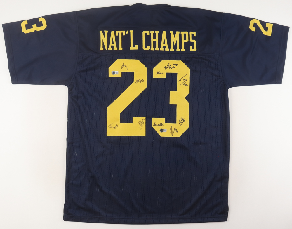 2023 National Champions Jersey Team-Signed by (10) with Tommy Doman, Ja'Den Mcburrows, Greg Crippen, Zeke Berry (Beckett) at PristineAuction.com 2023 National Champions Jersey Team-Signed by (10) with Tommy Doman, Ja'Den Mcburrows, Greg Crippen, Zeke Berry (Beckett) at PristineAuction.com