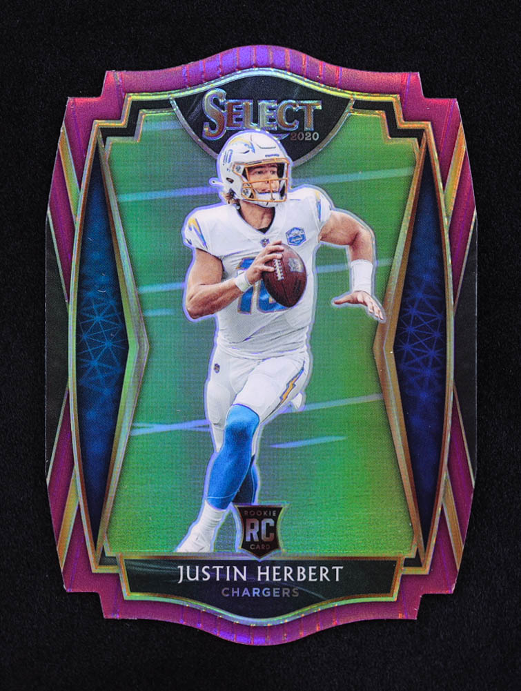 Justin Herbert 2020 Select Prizm Purple Die Cut #144 RC at PristineAuction.com Justin Herbert 2020 Select Prizm Purple Die Cut #144 RC at PristineAuction.com