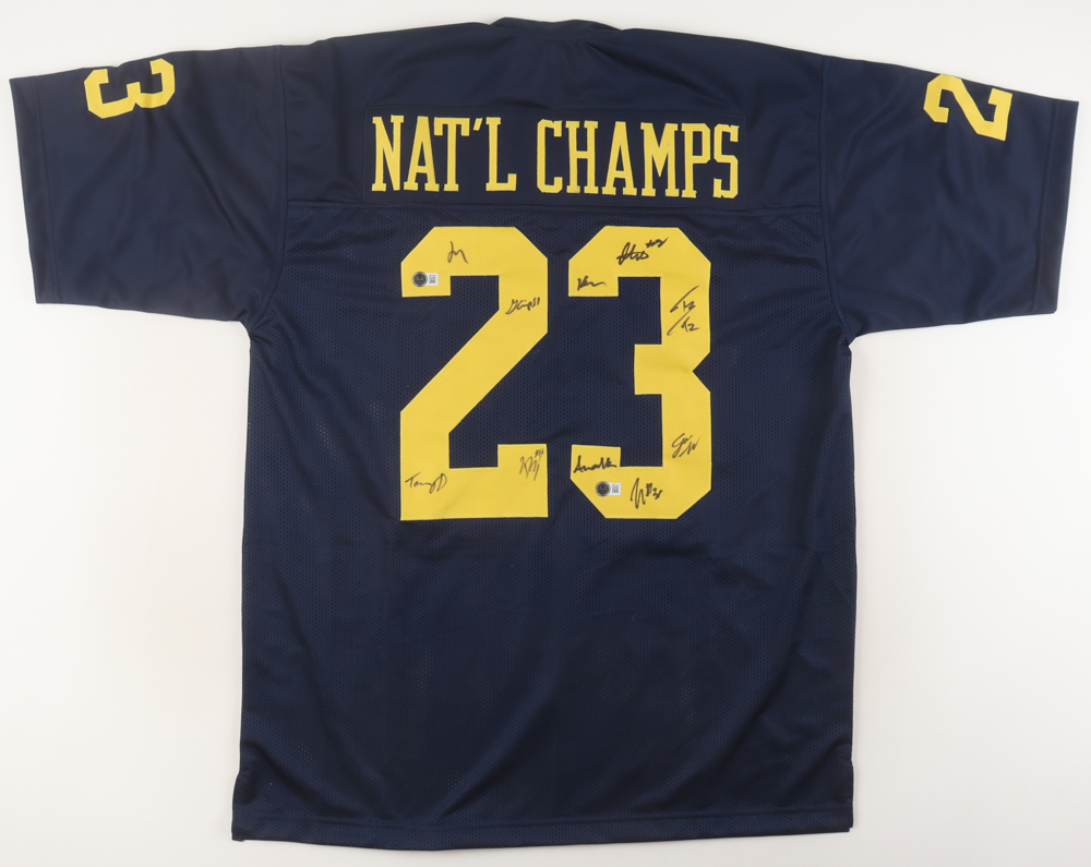 2023 National Champions Jersey Team-Signed by (10) with Tommy Doman, Ja'Den Mcburrows, Greg Crippen, Zeke Berry (Beckett) at PristineAuction.com 2023 National Champions Jersey Team-Signed by (10) with Tommy Doman, Ja'Den Mcburrows, Greg Crippen, Zeke Berry (Beckett) at PristineAuction.com