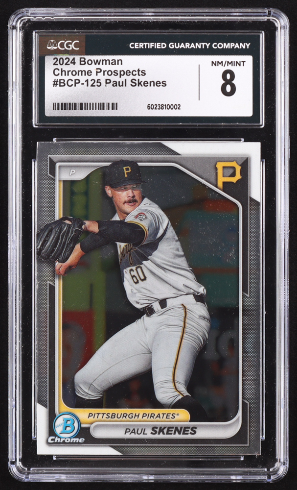 Paul Skenes 2024 Bowman Chrome Prospects #BCP125 RC (CGC 8) at PristineAuction.com Paul Skenes 2024 Bowman Chrome Prospects #BCP125 RC (CGC 8) at PristineAuction.com