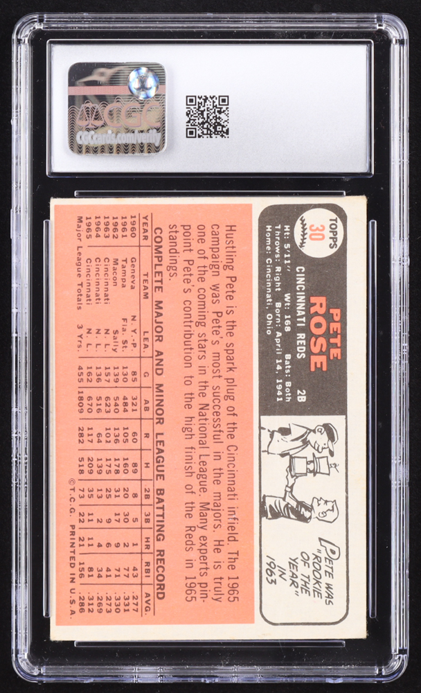 Pete Rose 1966 Topps #30 (CGC 2) at PristineAuction.com Pete Rose 1966 Topps #30 (CGC 2) at PristineAuction.com